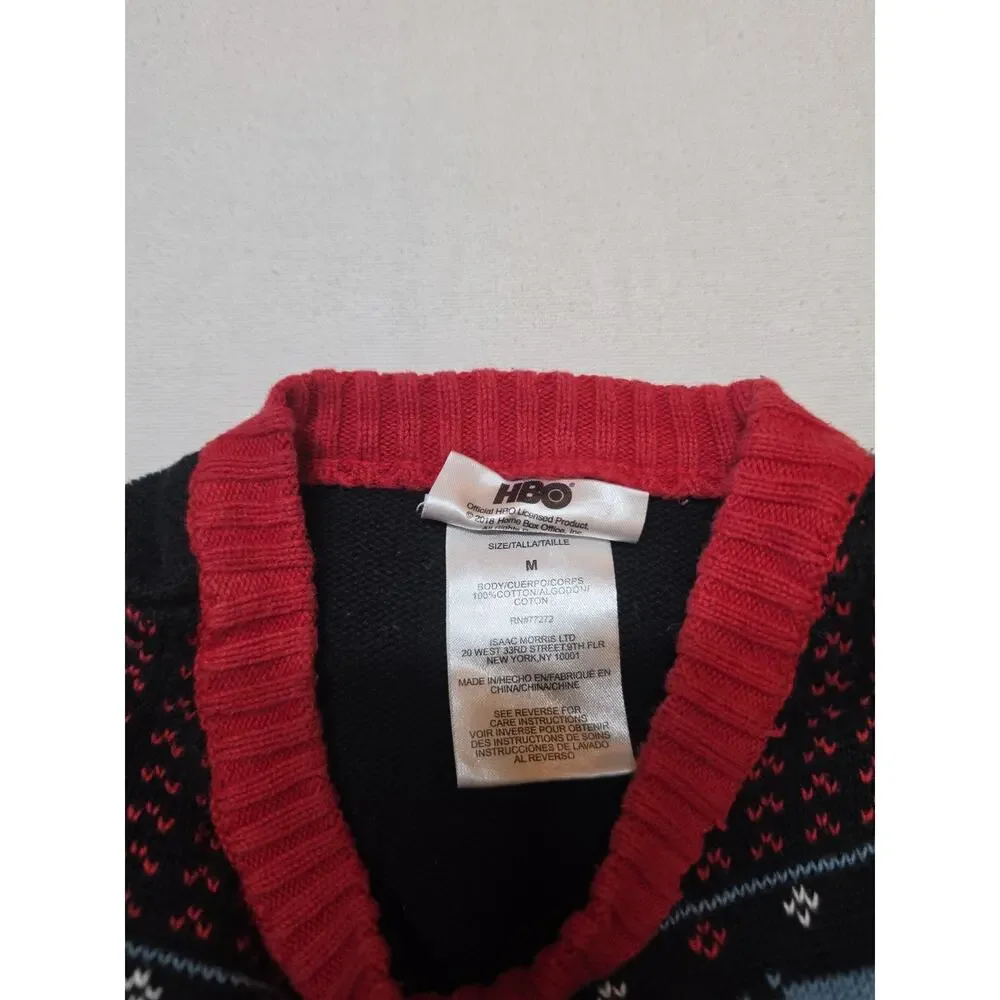 Game of Thrones Westeros Joy to the Realm Ugly Christmas Sweater M Black Red